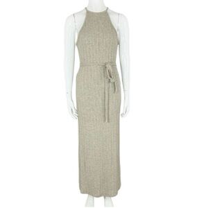 Anthropologie Amadi Caroline Knit Halter Dress Women Size
large in Oatmeal